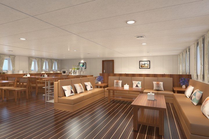 White Manta liveaboard - saloon and indoor dining