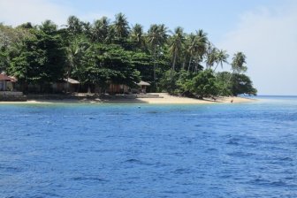 Onong Resort - uitzicht op eiland met bungalow
